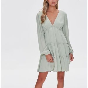 Ruffle trim mini dress